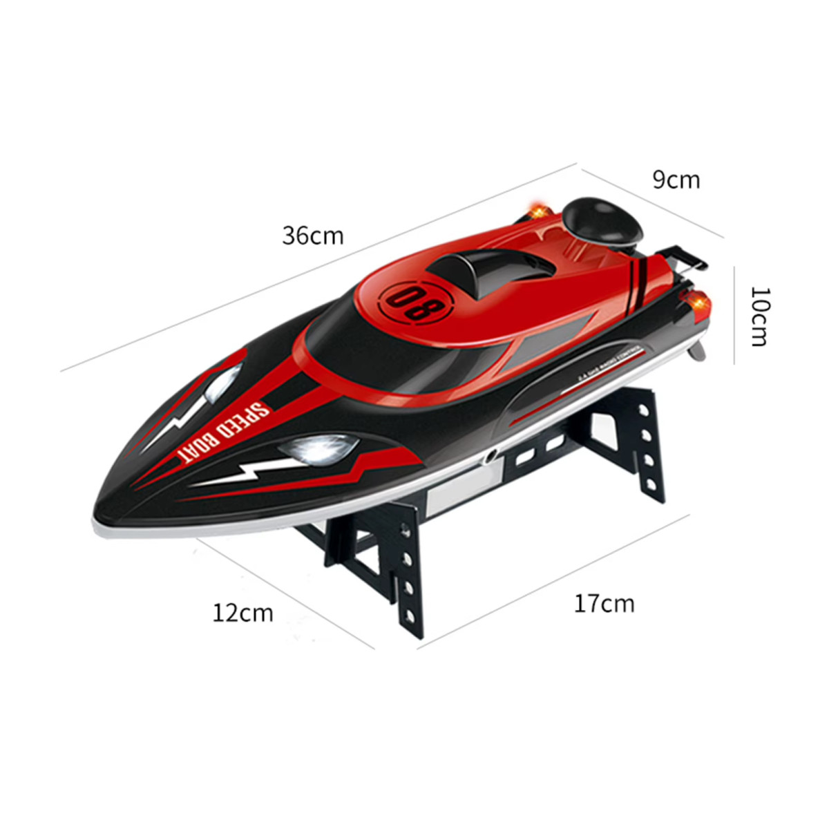 Радиоуправляемый катер HJ Toys Red SpeedBoat с сумкой (36 см, 25 км/ч) - HJ808-A1-BAG