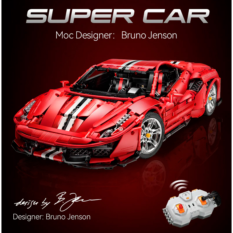 Конструктор CADA Ferrari 488, 3187 деталей - C61043W