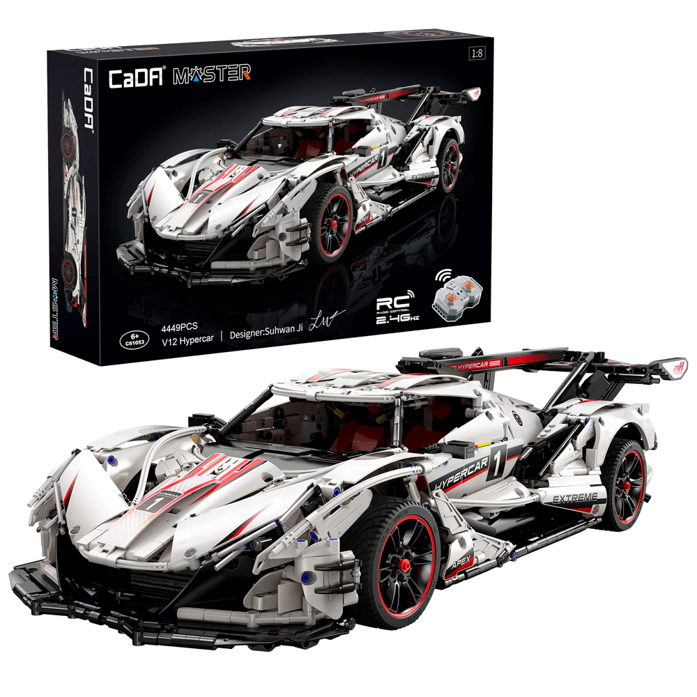 Радиоуправляемый конструктор CaDA MASTER споркар V12 Hypercar 1/8 (4449 деталей) - C61053W