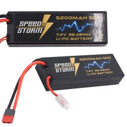 Аккумулятор Speed Storm Li-Po 7.4V 50C 5200 mAh Hard Case разъем T-plug (Deans) - SS-2S5200-50-D