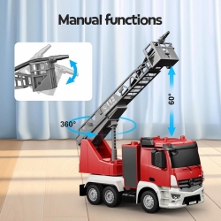 Радиоуправляемая пожарная машина Double Eagle Mercedes-Benz ANTOS 1/26 2.4G брызгает водой RTR - E677-003