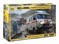 Модель Сборная ZVEZDA УАЗ-3909 "Буханка" Аварийно-спасательная служба, 1:43
