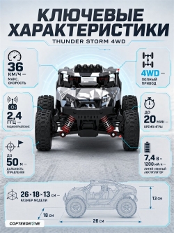 Радиоуправляемая машина Zegan Thunder Storm 4WD 36 КМ/Ч 1:18 - HS18331