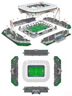 Конструктор CaDA Большой футбольный стадион Ювентус Allianz Stadium, 3638 элементов - C66021W