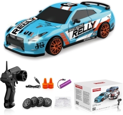 Радиоуправляемая машина для дрифта Nissan GT-R (19 см, 15 км/ч, сменные колеса, фишки) - SC24A08