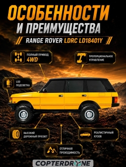 Радиоуправляемая машина LDRC 18401 RTR 1/18 2.4G 4WD RC Rock Crawler - LD18401Y