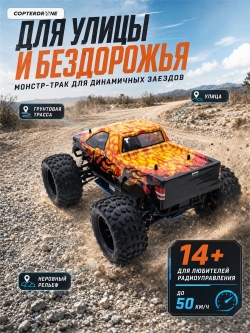 Радиоуправляемый монстр HSP Nitro Off Road Monster Truck 4WD RTR масштаб 1:10 2.4G 94188-88067