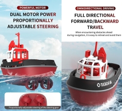 Радиоуправляемый буксир Heng Long Tugboat (черный) 2.4G 1/72 RTR - 3800-B