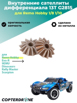 Внутренние сателлиты дифференциала 13T для Remo Hobby 1/10, 2шт., аналог TRA6882X - G4313