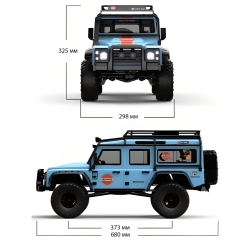 Радиоуправляемая машина краулер MJX Defender Hyper Go 1/8 Трофи модель Brushless 4WD 2.4G LED - MJX-H8H-BLUE