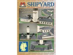 Сборная картонная модель Shipyard маяк Lighthouse Kampen with buildings (№74), 1/87 - MK034