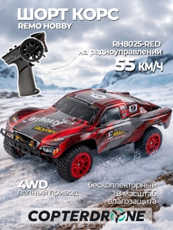 Радиоуправляемый шорт-корс трак Remo Hobby Truck 9emu 4WD RTR масштаб 1:8 2.4G - RH8025-RED
