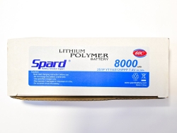 Аккумулятор Li-Po Spard 8000mAh, 7.4V, 60C, XT60, XL Hardcase (140x48x49мм) для авто 1/10, 1/8 YT1143125PPP-2S-8HC