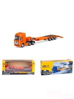 Металлический грузовик трейлер HUI NA TOYS масштаб 1:50 - HN1730-ORANGE
