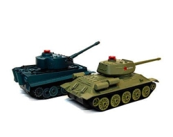 Радиоуправляемый танковый бой Huan Qi Т34 и Tiger 508-555 масштаб 1:32