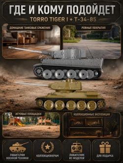 Радиоуправляемый танковый бой Torro Tiger I и T-34/85 1:30 - 15101-CA
