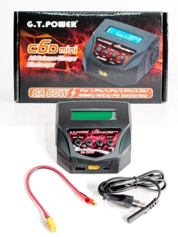 Универсальное зарядное устройство G.T.Power C6D Mini 60W, 220В, 6A. GTP-C6DMINI