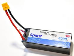 Аккумулятор Li-Po Spard 8000mAh, 7.4V, 60C, XT60, XL Hardcase (140x48x49мм) для авто 1/10, 1/8 YT1143125PPP-2S-8HC