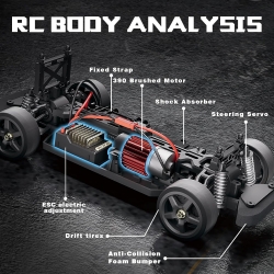 Радиоуправляемая машина для дрифта Huang Bo 4WD RTR масштаб 1:12 2.4G Camouflage Green - HB-R1203