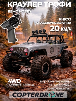 Радиоуправляемая машина краулер Remo Hobby Open-Topped Jeeps 4WD 1:10 RH1073-SJ