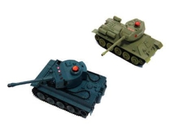 Радиоуправляемый танковый бой Huan Qi Т34 и Tiger 508-555 масштаб 1:32