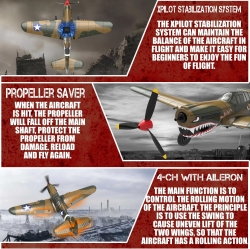 Радиоуправляемый самолет Volantex RC P40 Warhawk with Gyro 400мм 4ch RTF 2.4G - EXA76113R