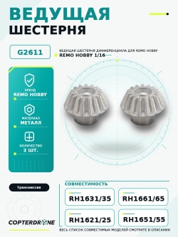 Ведущая шестерня дифференциала 2 шт. для Remo Hobby 1/16 - G2611