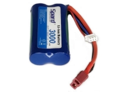 Аккумулятор Li-Ion Spard 3000mAh, 7,4V, 10C, T‐plug для Remo Hobby 1/16, Himoto 1/18 YT18650P3
