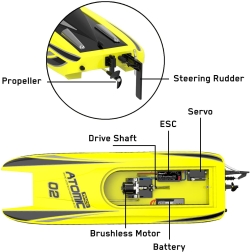 Радиоуправляемый катер катамаран Volantex RC ATOMIC 700 желтый Brushless - EXA79204RY