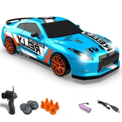 Радиоуправляемая машина для дрифта Nissan GT-R (19 см, 15 км/ч, сменные колеса, фишки) - SC24A08