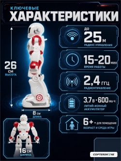 Радиоуправляемый интерактивный робот 26 см - ZYA-A2746-RED