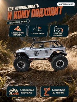 Радиоуправляемая машина краулер Remo Hobby Open-Topped Jeeps 4WD 1:10 RH1073-SJ