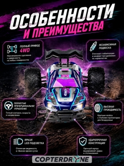 Радиоуправляемый внедорожник Suchiyu Rapidly 4WD 1:16 - SCY-16101-PURPLE