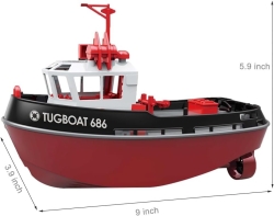 Радиоуправляемый буксир Heng Long Tugboat (черный) 2.4G 1/72 RTR - 3800-B