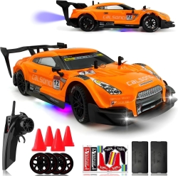 Радиоуправляемая машина для дрифта Huang Bo Nissan GTR R35 (свет, пар, 4WD 1:14) - RC-18D-1