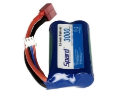 Аккумулятор Li-Ion Spard 3000mAh, 7,4V, 10C, T‐plug для Remo Hobby 1/16, Himoto 1/18 YT18650P3
