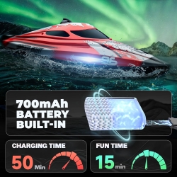 Радиоуправляемый катер CS Toys Wander (30 см, LED, 25 км/ч) - HJ820-RED