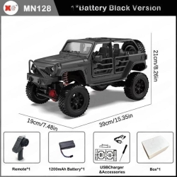Радиоуправляемая машина внедорожник MN MODEL Wrangler RTR 4WD масштаб 1:12 2.4G - MN-128|BLACK