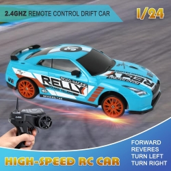 Радиоуправляемая машина для дрифта Nissan GT-R (19 см, 15 км/ч, сменные колеса, фишки) - SC24A08