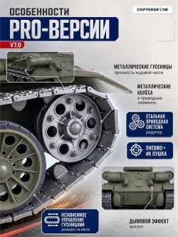 Радиоуправляемый танк Heng Long Russia T34-85 Pro масштаб 1:16 2.4G - 3909-1Pro V7.0