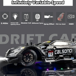Радиоуправляемая машина для дрифта Huang Bo Nissan GTR R35 (свет, пар, 4WD 1:14) - RC-18A-1
