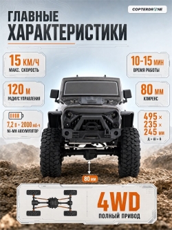 Радиоуправляемый краулер HSP RGT Rock Cruiser 4WD RTR масштаб 1:10 2.4G - EX86100-V2-86100-2