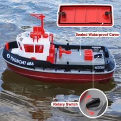 Радиоуправляемый буксир Heng Long Tugboat (черный) 2.4G 1/72 RTR - 3800-B