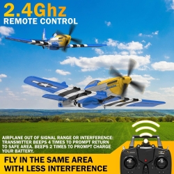 Радиоуправляемый самолет Volantex RC P51D 400мм (синий) 2.4G 4ch LiPo RTF with Gyro - EXA76105RB