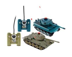 Радиоуправляемый танковый бой Huan Qi Т34 и Tiger 508-555 масштаб 1:32
