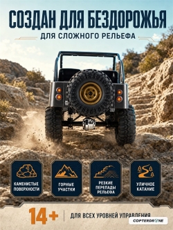Радиоуправляемая машина краулер RGT Jeep 4WD RTR масштаб 1:10 2.4G - EX86010-CJ|R86220-3