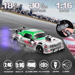 Радиоуправляемая машина для дрифта HB Ford Mustang (4WD, свет, пар, акб, 1:16) - SC16A08-1