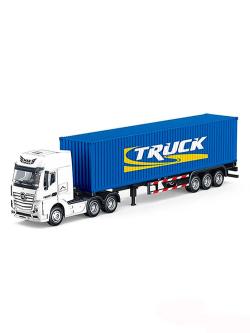Металлический грузовик контейнеровоз HUI NA TOYS масштаб 1:50 - HN1732-BLUE