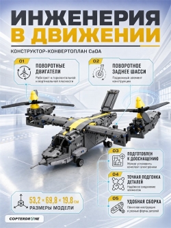 Конструктор CADA конвертоплан Tiltrotor Aircraft (1436 деталей) C61076W