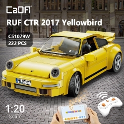 Радиоуправляемый конструктор CADA спортивный автомобиль RUF CTR 2017 Yellowbird 1/20 (222 детали) - C51079W